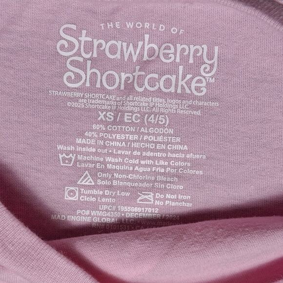 Strawberry Shortcake & Custard Light Pink Girls Shirt Size XS - Picture 4 of 5